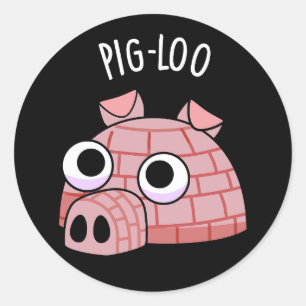 Gris-loo Funny Igloo Pun Mörk BG Runt Klistermärke