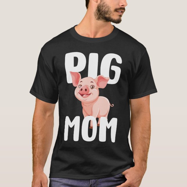 Gris Mamma Rolig Grisbonde Svin Moders Dag T-Shirt (Framsida)