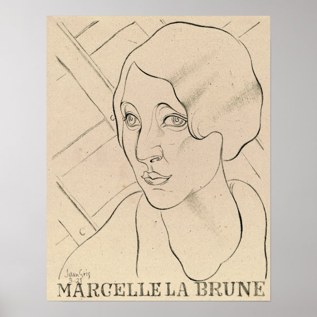 Gris - Marcelle La Brune 1921 Poster (Framsidan)