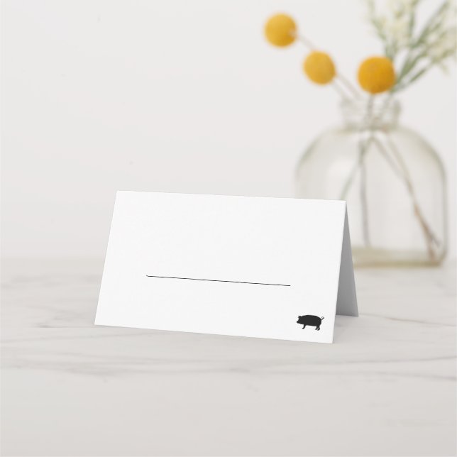 Gris Meal Option Bröllop Placeringskort (Framsida)