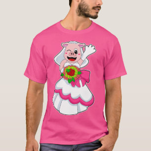 Gris med Bröllop klänningsbunch Flowers T Shirt