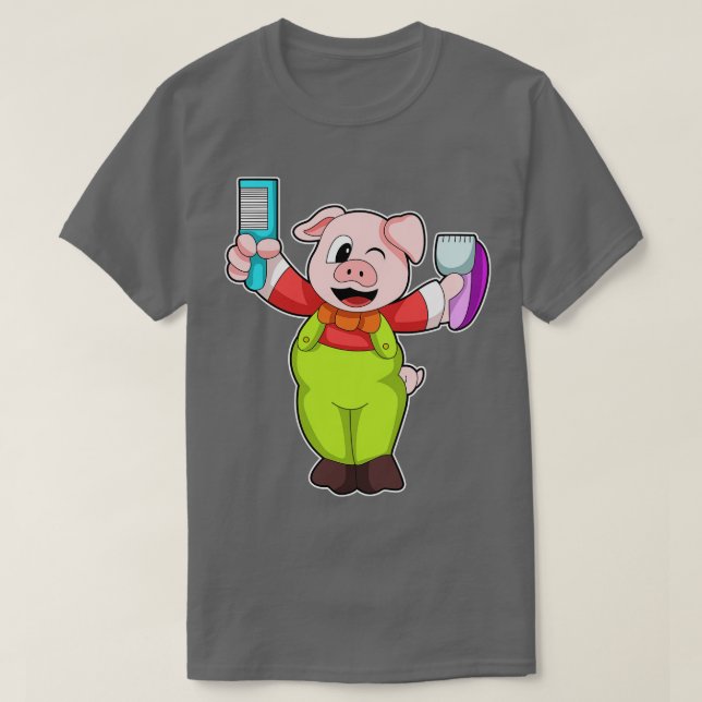 Gris med Comb Razor T Shirt (Design framsida)