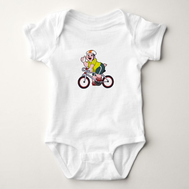 Gris med cykel & hjälm t shirt (Framsida)