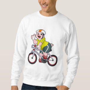 Gris med cykel och hjälm lång ärmad tröja