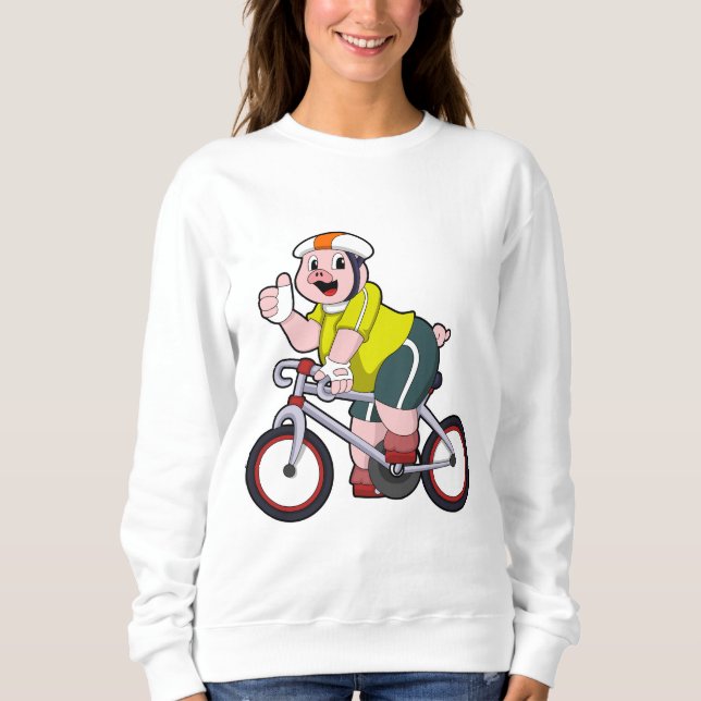 Gris med cykel och hjälm t shirt (Framsida)