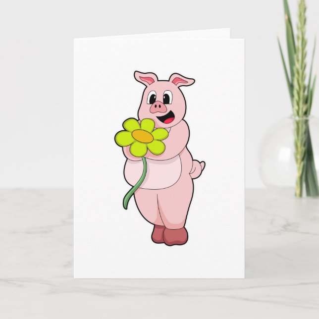 Gris med gult Flower Kort (Framsida)
