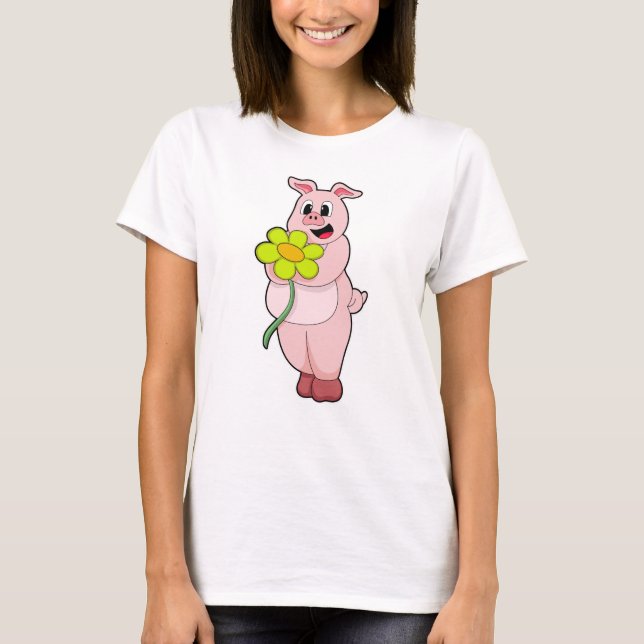 Gris med gult Flower T Shirt (Framsida)