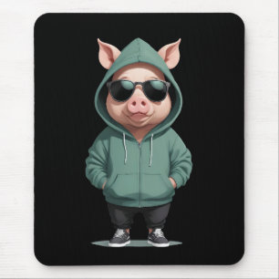 Gris med hoodie Funny Coola Djurart Musmatta