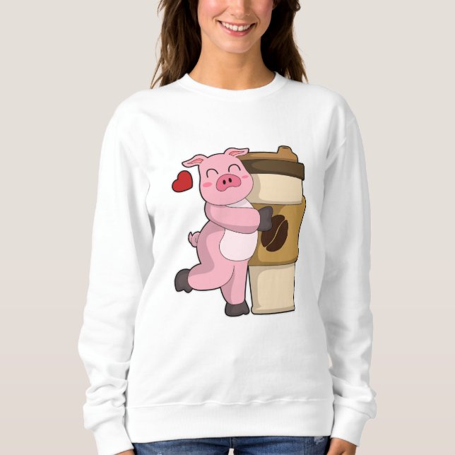 Gris med kaffe att åka till t shirt (Framsida)