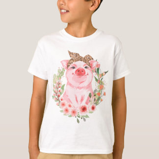 Gris med leopard Headband Flower T Cute Gris Älska T Shirt