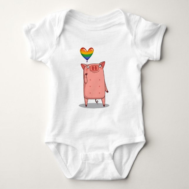 Gris med regnbåge t shirt (Framsida)