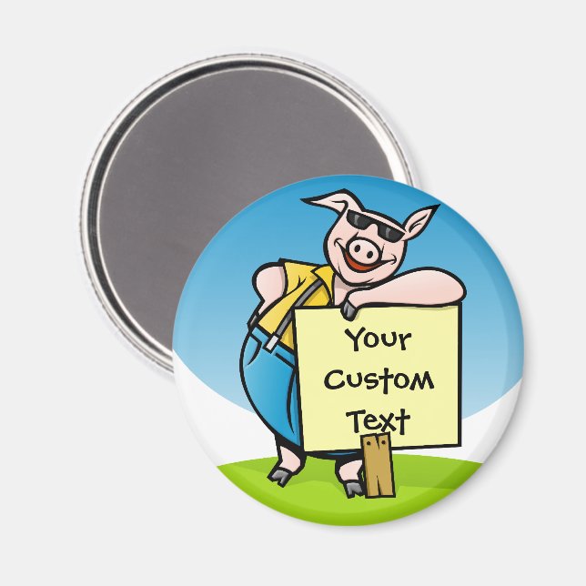 Gris med tecken magnet (Front/Back)