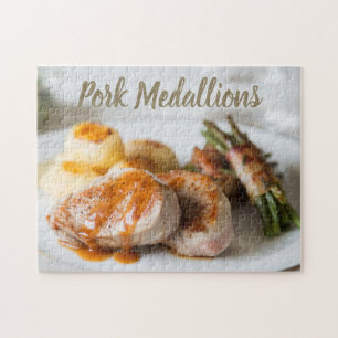 Gris medallions filé med potatis och bönor pussel