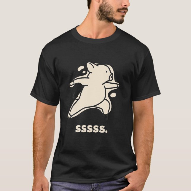 Gris Meditating Lazy Oink Piggy Älskare Relaxing Y T Shirt (Framsida)