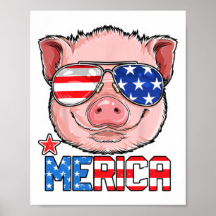 Gris Merica 4:e juli T Shirt Girls Kids American Poster