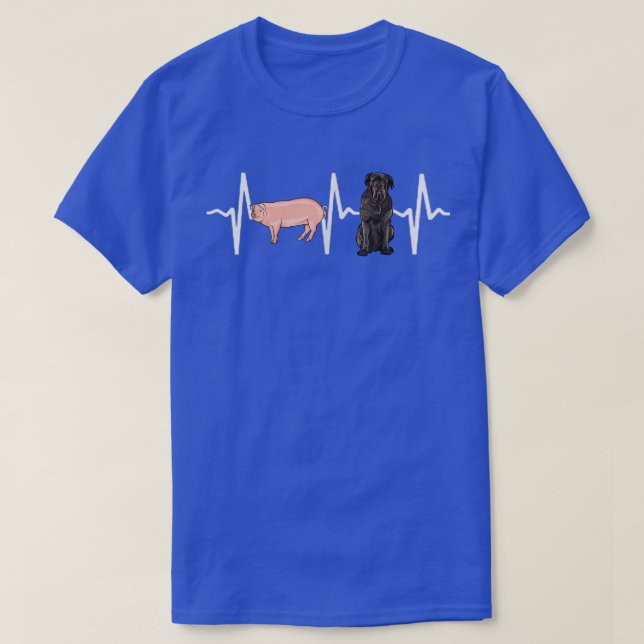 Gris Neapolitan Mastiff Heartslag Hund älskare T Shirt (Design framsida)