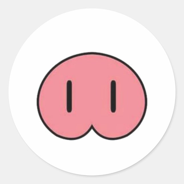 Gris-nostikett Runt Klistermärke (Framsida)