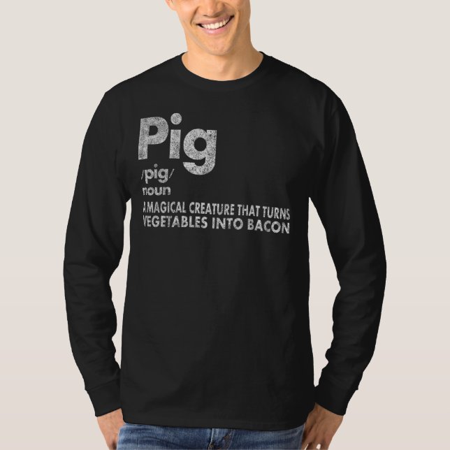 Gris och Bacon Definition funny Bacon Älskare Gris T Shirt (Framsida)
