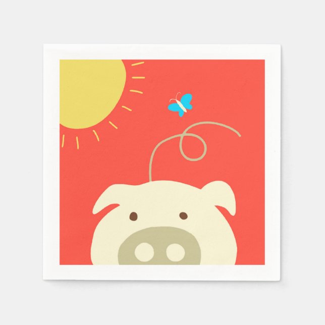 Gris och Butterfly Pappersservett (Framsidan)