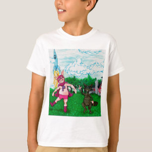 Gris och Raccoon och ett raket T-shirt