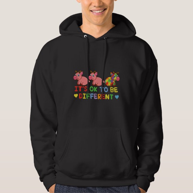 Gris Olika Speciell Pussel Autism Awareness Hoodie (Framsida)