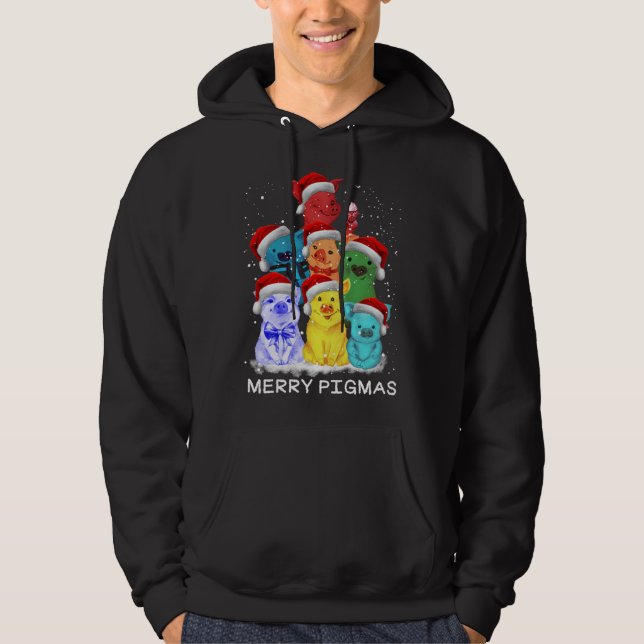 Gris Ornament Dekoration Julgran Merry Pigma Hoodie (Framsida)
