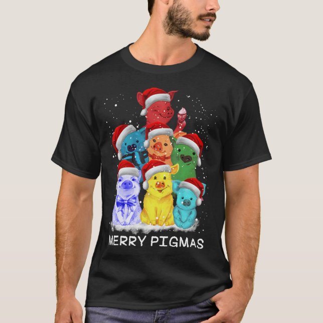 Gris Ornament Dekoration Julgran Merry Pigma T Shirt (Framsida)