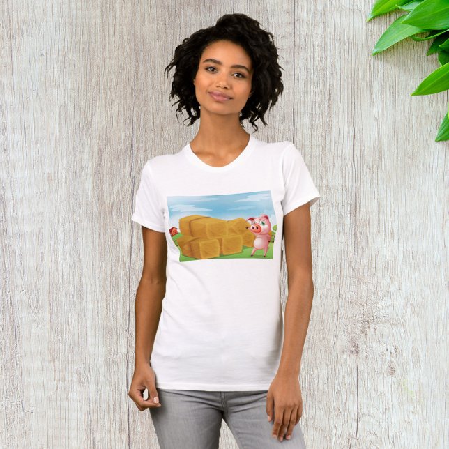 Gris på en gårdshö Bales T-Shirt (Skapare uppladdad)
