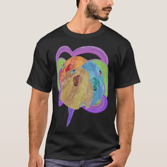 Gris på fiske med fiskkrok t shirt (Framsida)
