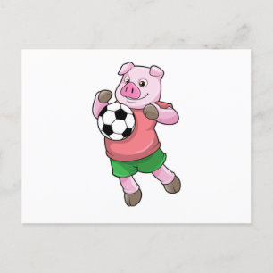 Gris på fotbollssporter vykort