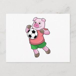 Gris på fotbollssporter vykort