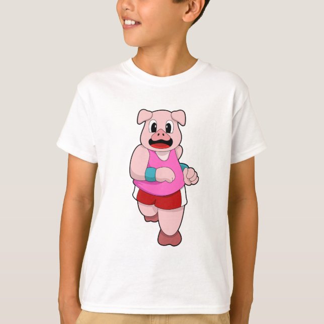 Gris på löpband t shirt (Framsida)