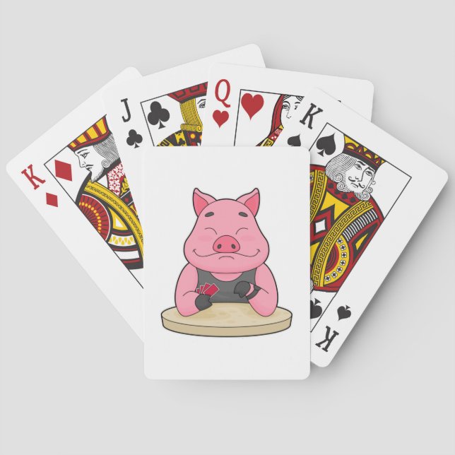 Gris på Poker med Poker-kort Casinokort (Baksidan)
