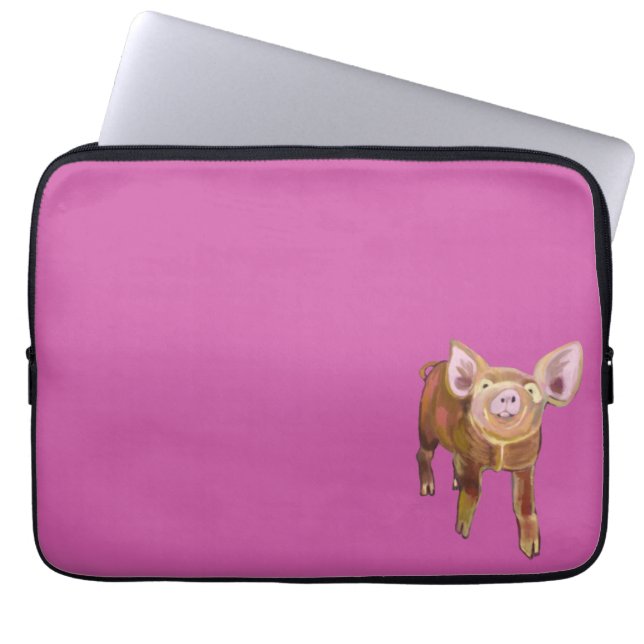 Gris på Rosa Laptop Sleeve (Framsidan)