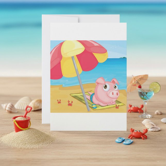 Gris på strand inbjudningar (Skapare uppladdad)