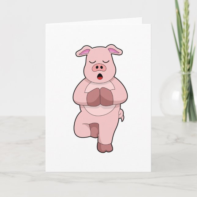 Gris på yoga på ett ben kort (Framsida)