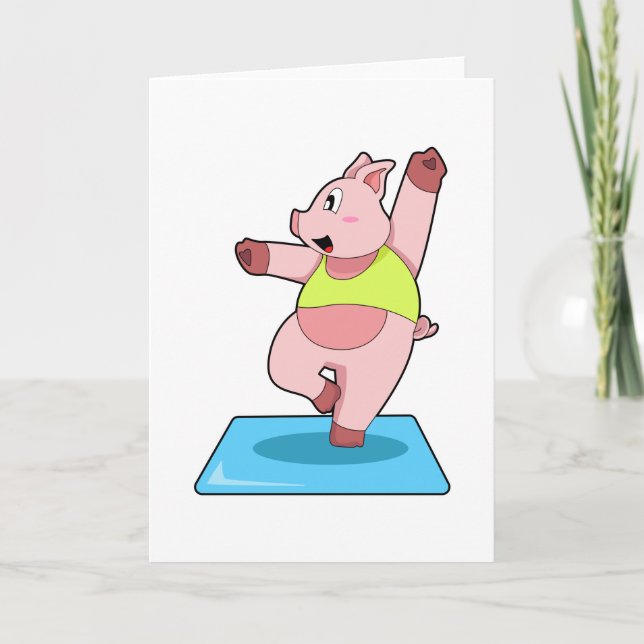 Gris på yogaträning kort (Framsida)