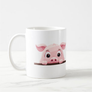 Gris Peeking Cute Adsible Tecknad Animal Art Kaffemugg