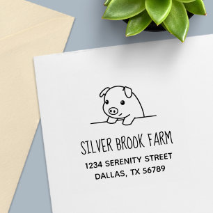 Gris Peekout Farm Business Adress Självfärgande Stämpel