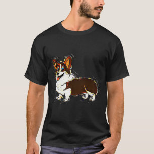 Gris Pen Corgi Tecknad T Shirt