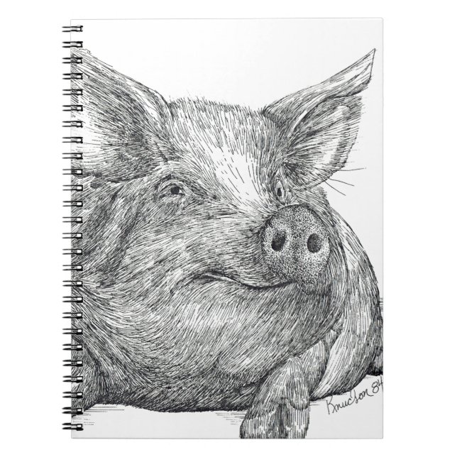 Gris Piglet Anteckningsbok Med Spiral (Framsidan)