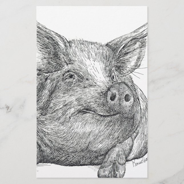 Gris Piglet Brevpapper (Framsida)