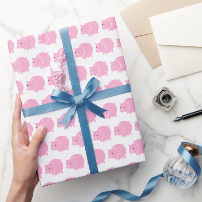 Gris Piglet Farm Animal Hog Tecknad Födelsedag Presentpapper (Gifting)