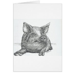 Gris Piglet Hälsningskort