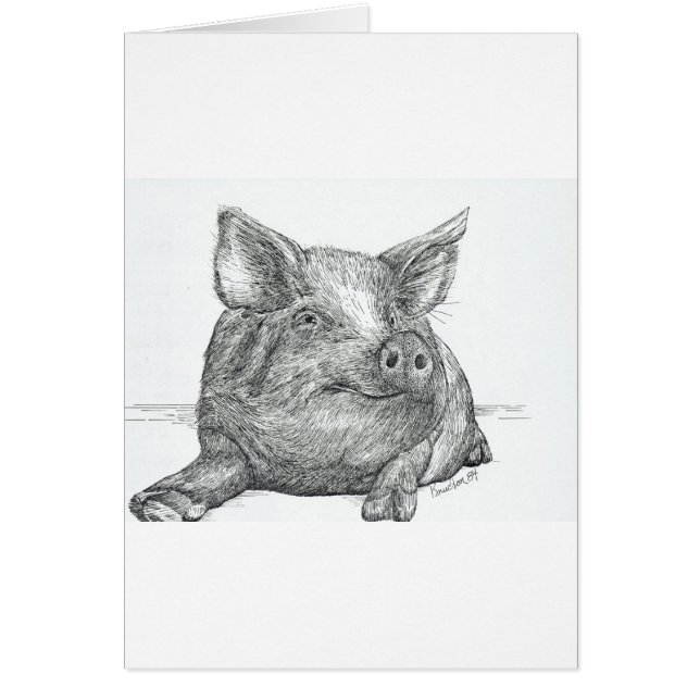 Gris Piglet Hälsningskort (Framsidan)