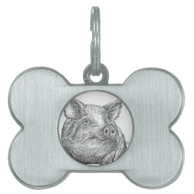 Gris Piglet Namnbricka Husdjur (Framsidan)