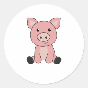 Gris Piglet Piglet Lera Puddle Lera Runt Klistermärke