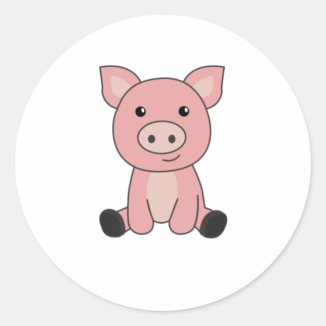 Gris Piglet Piglet Lera Puddle Lera Runt Klistermärke (Framsida)