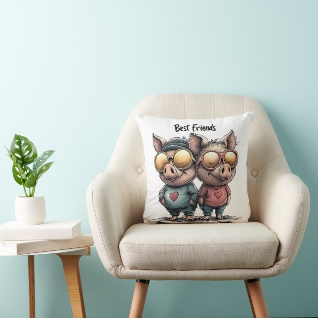 Gris Pillow för "bästa vänner" Kudde (Stol)