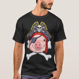 Gris Pirat kapten Jolly Roger Flagga Skull och Cro T Shirt